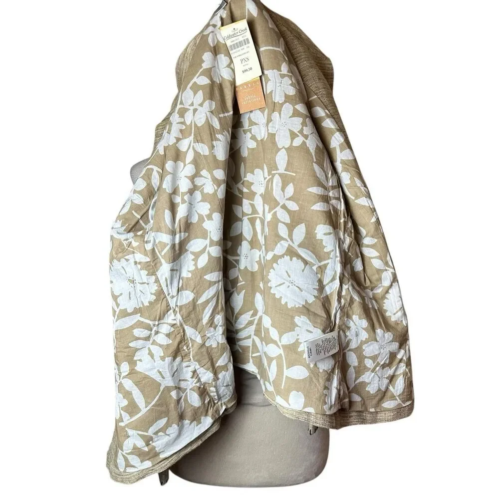 Coldwater Creek Embroidered Linen‎ Blend Jacket Petite PXS | NWT Coastal Grandma